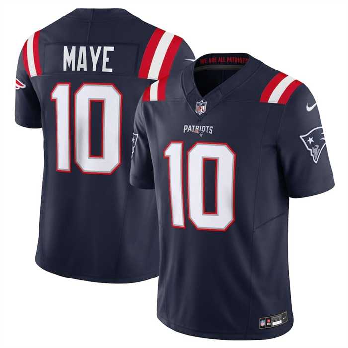 Men & Women & Youth New England Patriots #10 Drake Maye Navy 2024 Draft F.U.S.E. Vapor Limited Football Stitched Jersey